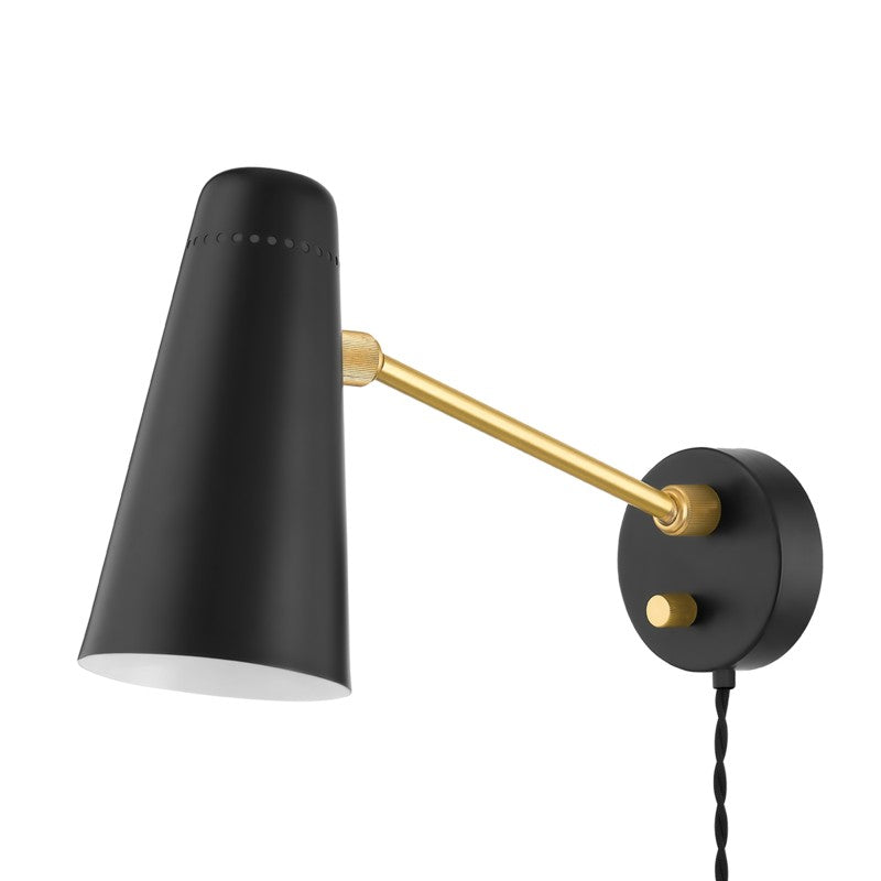 Mitzi Lighting HL598201-AGB/SBK Modern Alex Lamp Aged Brass