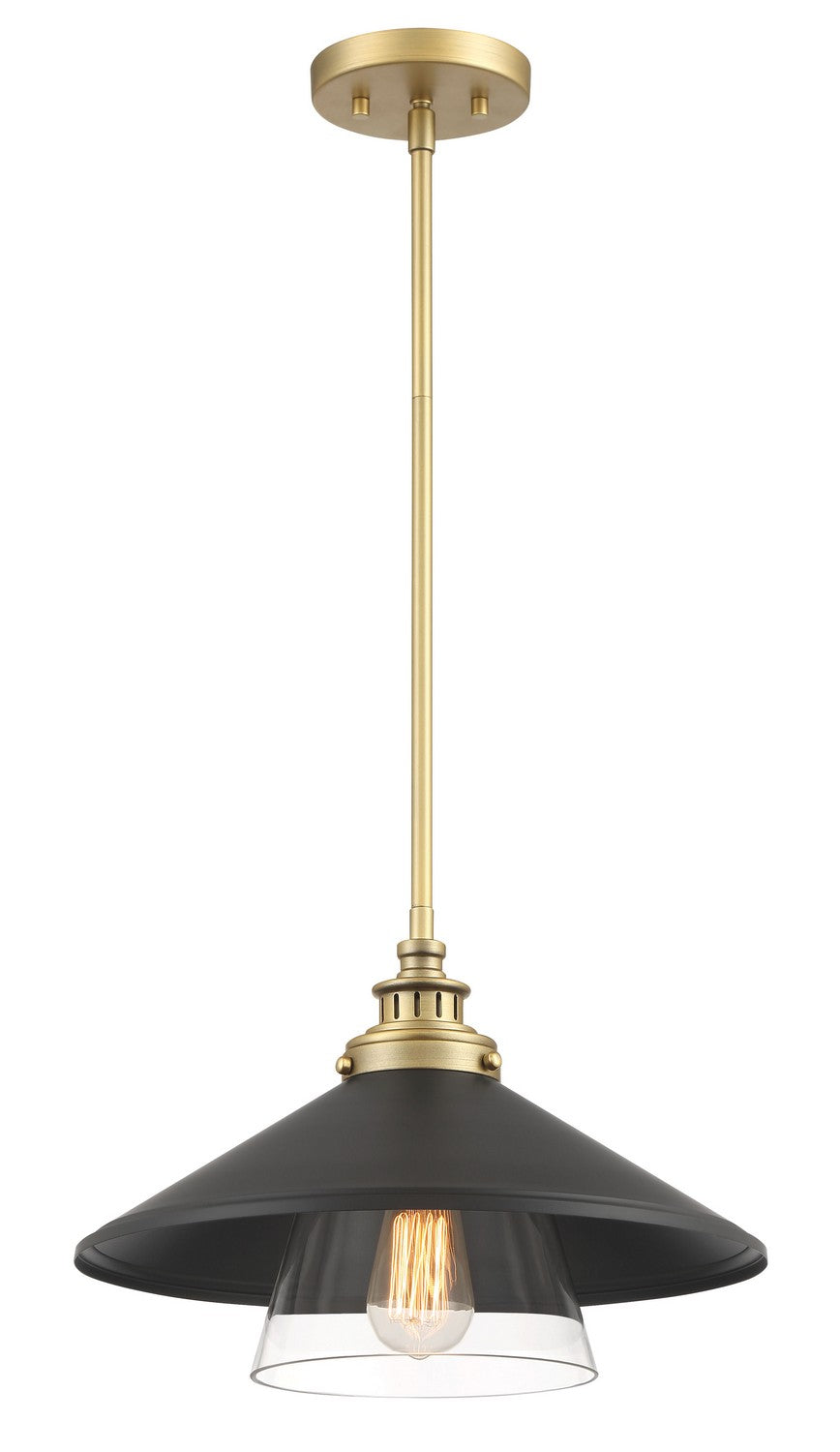 Minka-Lavery Segan 1405-758 Pendant Light - Coal & Soft Brass (Painted)