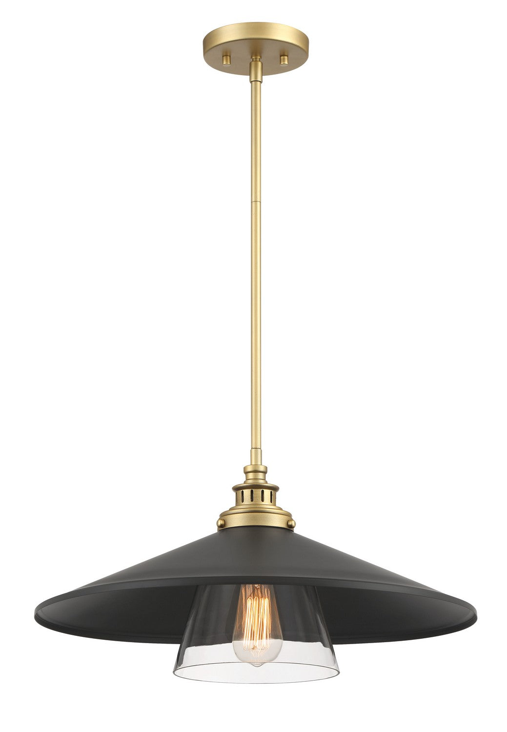 Minka-Lavery Segan 1406-758 Pendant Light - Coal & Soft Brass (Painted)