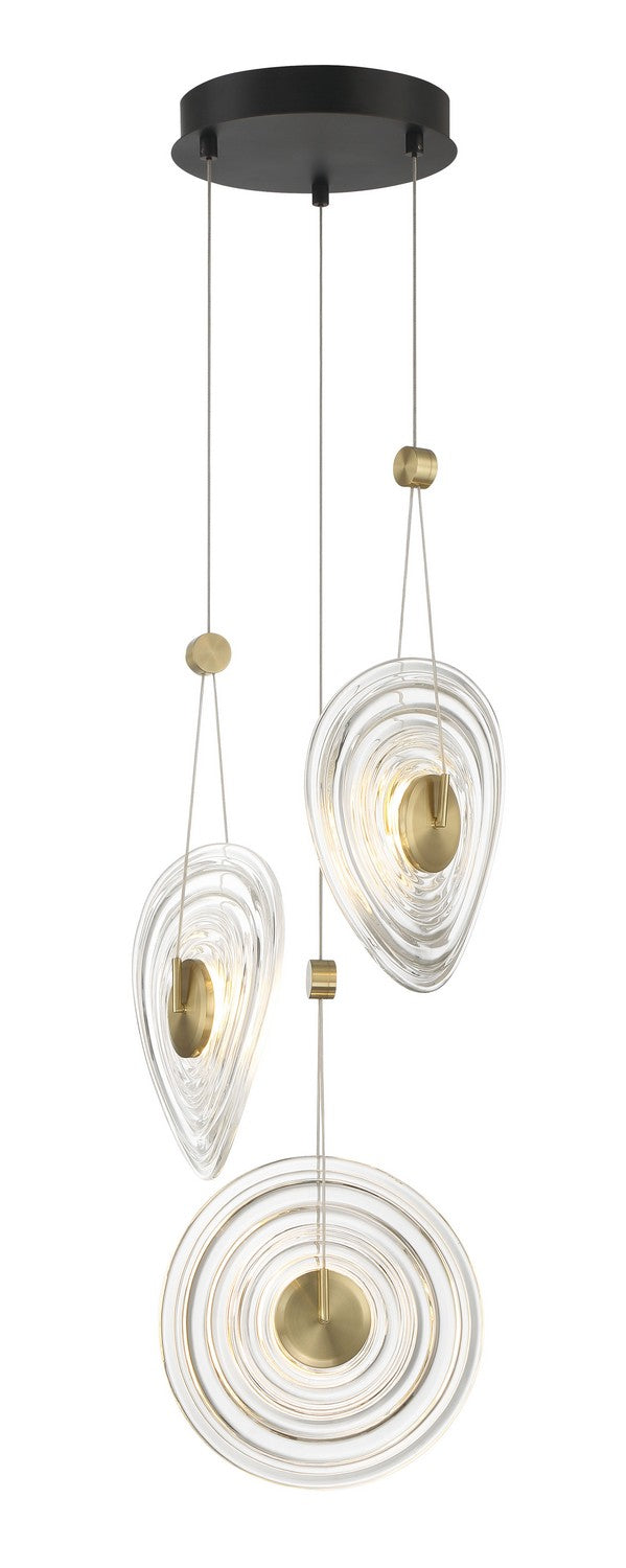 George Kovacs Topknot P5601-884-L Chandelier Light - Coal And Brushed Gold