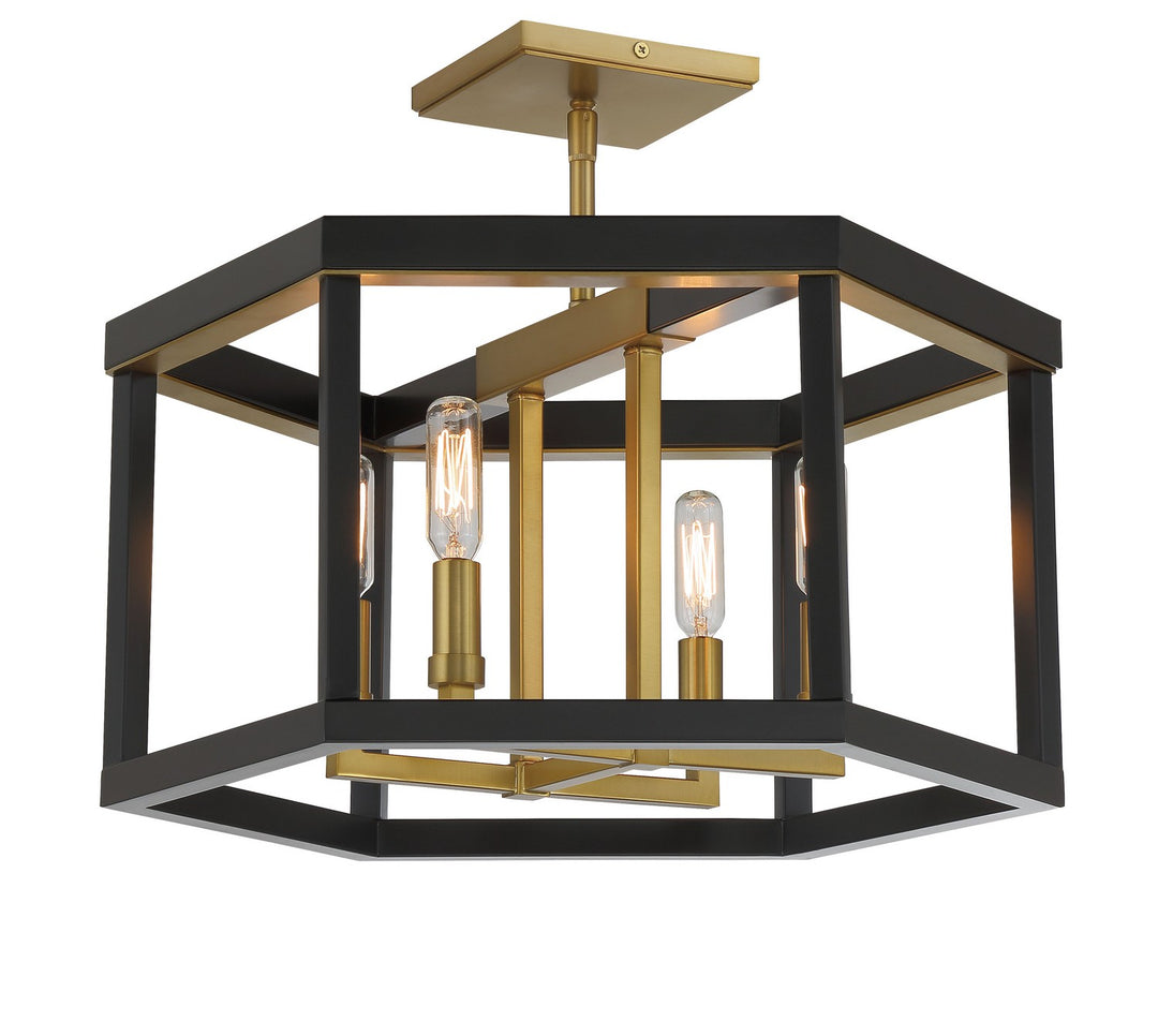 Minka-Lavery Union Estates 2114-726 Ceiling Light - Coal And Soft Brass