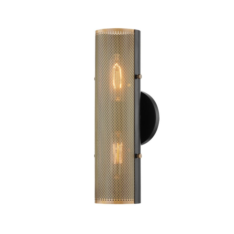 Troy Mikka B5613-PBR/SBK Wall Sconce Light - Patina Brass