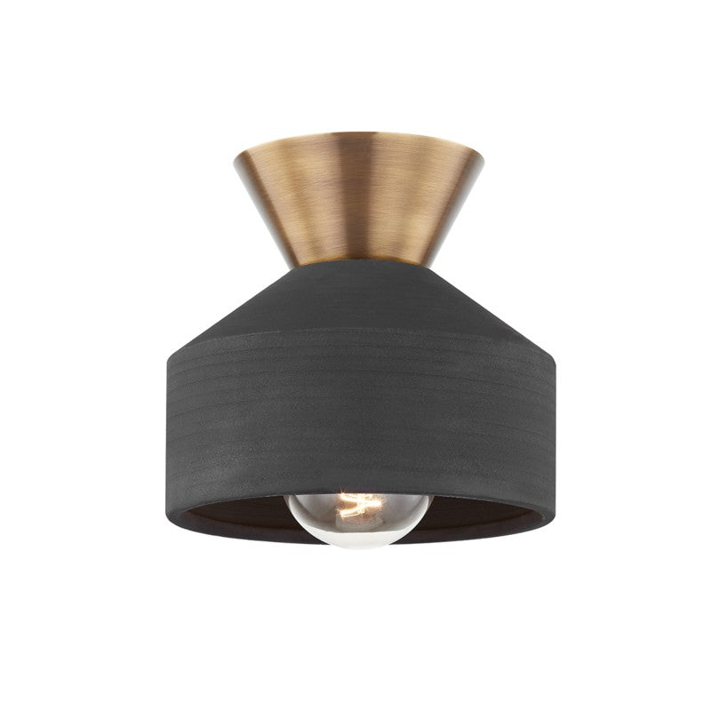 Troy Covina C9808-PBR/CBK Ceiling Light - Patina Brass