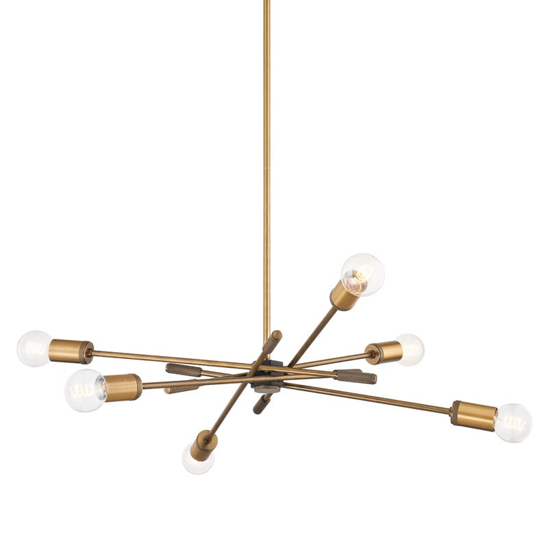 Troy Chino F1944-PBR/SBK Chandelier Light - Patina Brass