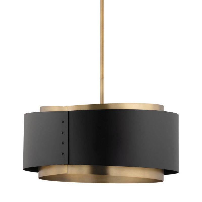 Troy Roux F4413-PBR/SBK Pendant Light - Patina Brass