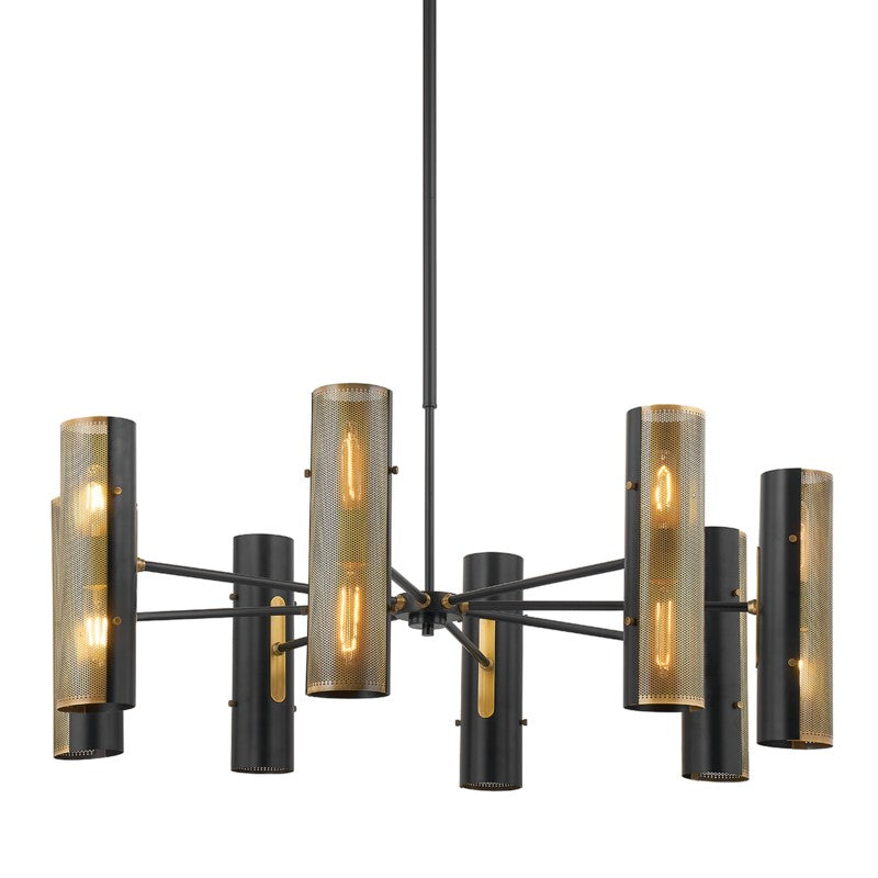 Troy Mikka F5642-PBR/SBK Chandelier Light - Patina Brass