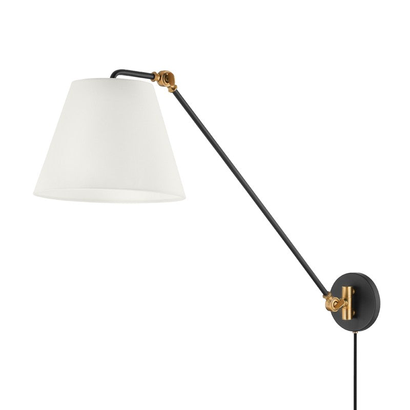 Troy Lighting PTL2627-PBR/TBK  Navin Lamp Patina Brass