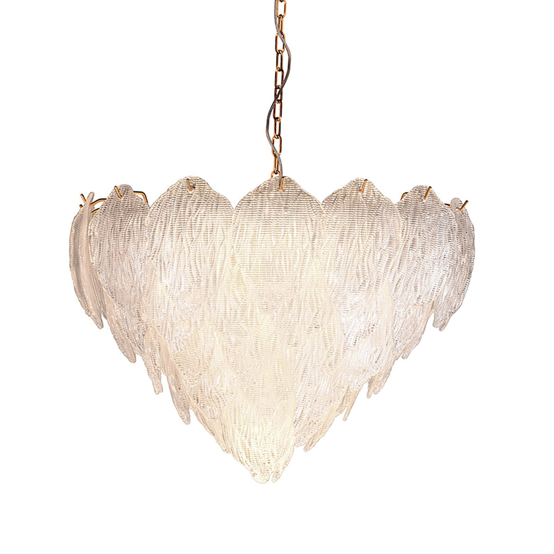 Lucas+McKearn Flambeau Ch9081-65 Chandelier Light - Clear textured Glass with Gold