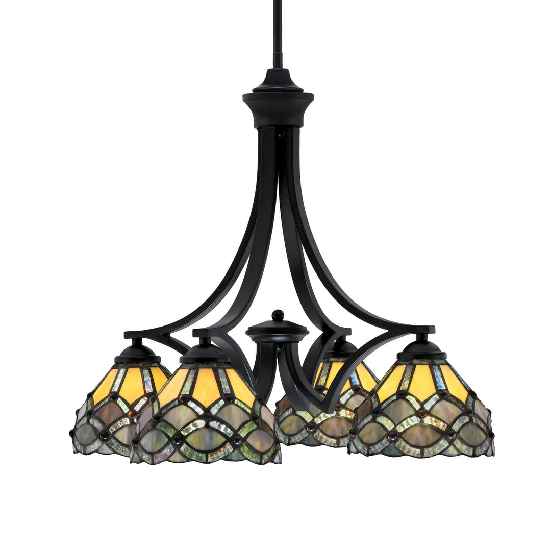 Toltec Zilo 568-MB-9435 Chandelier Light - Matte Black