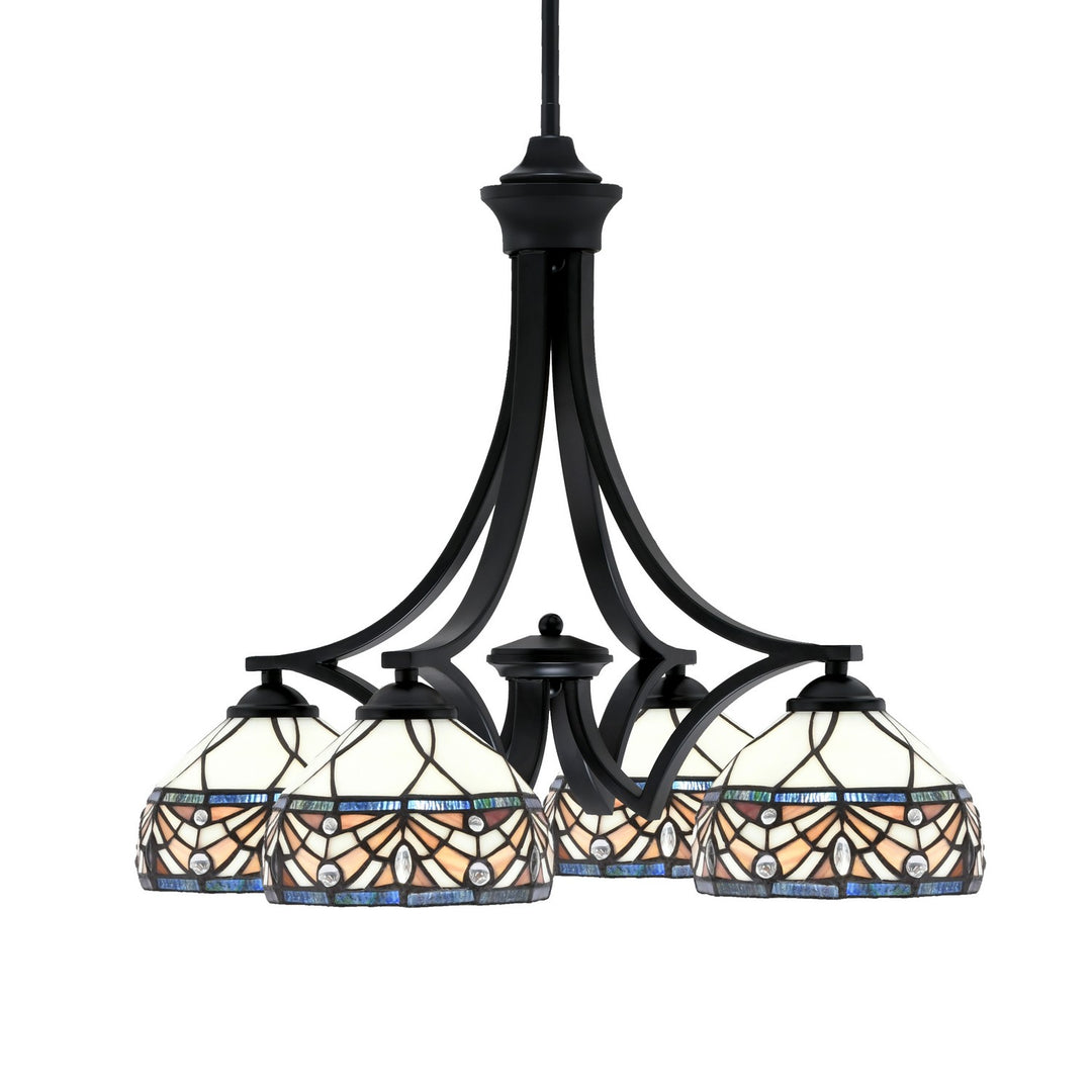 Toltec Zilo 568-MB-9485 Chandelier Light - Matte Black