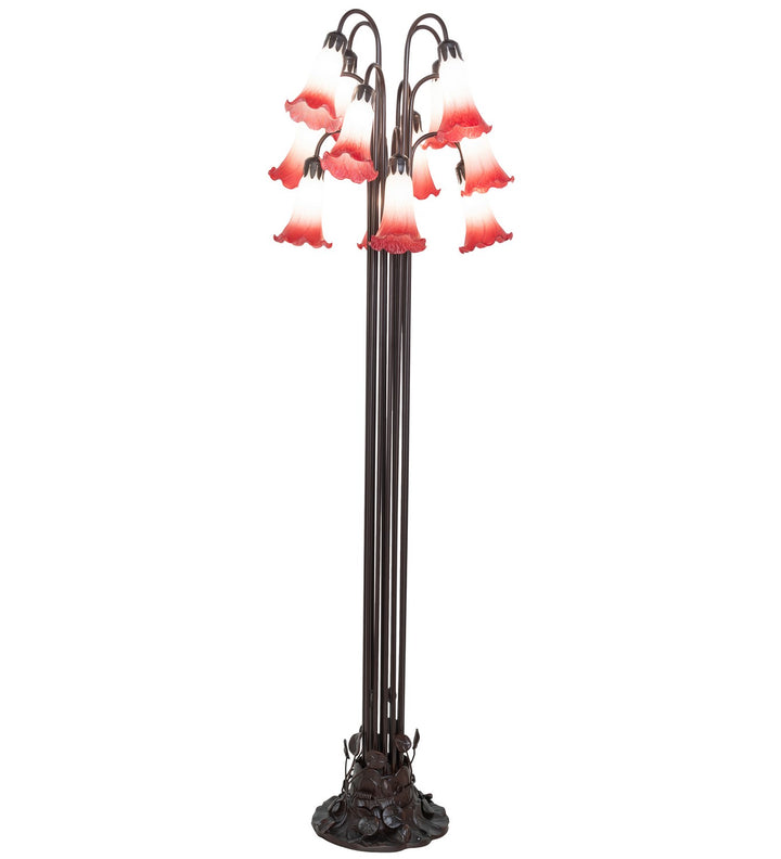 Meyda Tiffany Lighting 130933 Pink 12 Light Floor Lamp Lamp Bronze / Dark