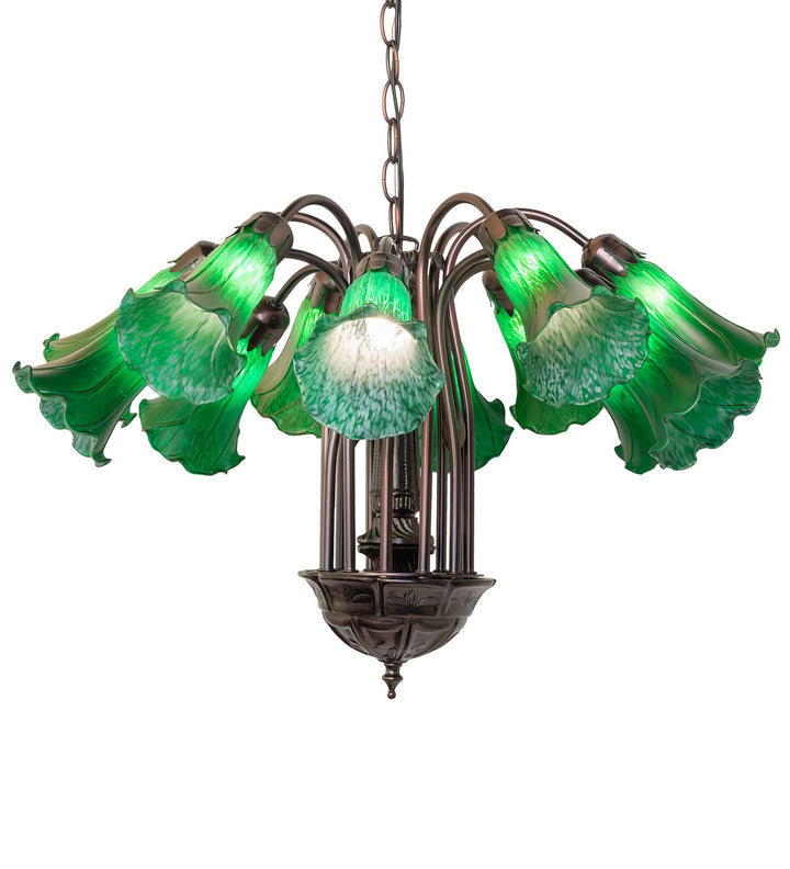 Meyda Tiffany Green 14136 Chandelier Light - Mahogany Bronze