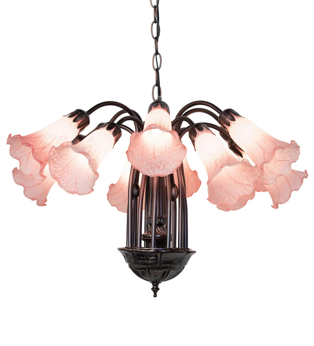 Meyda Tiffany Pink 147292 Chandelier Light - Mahogany Bronze