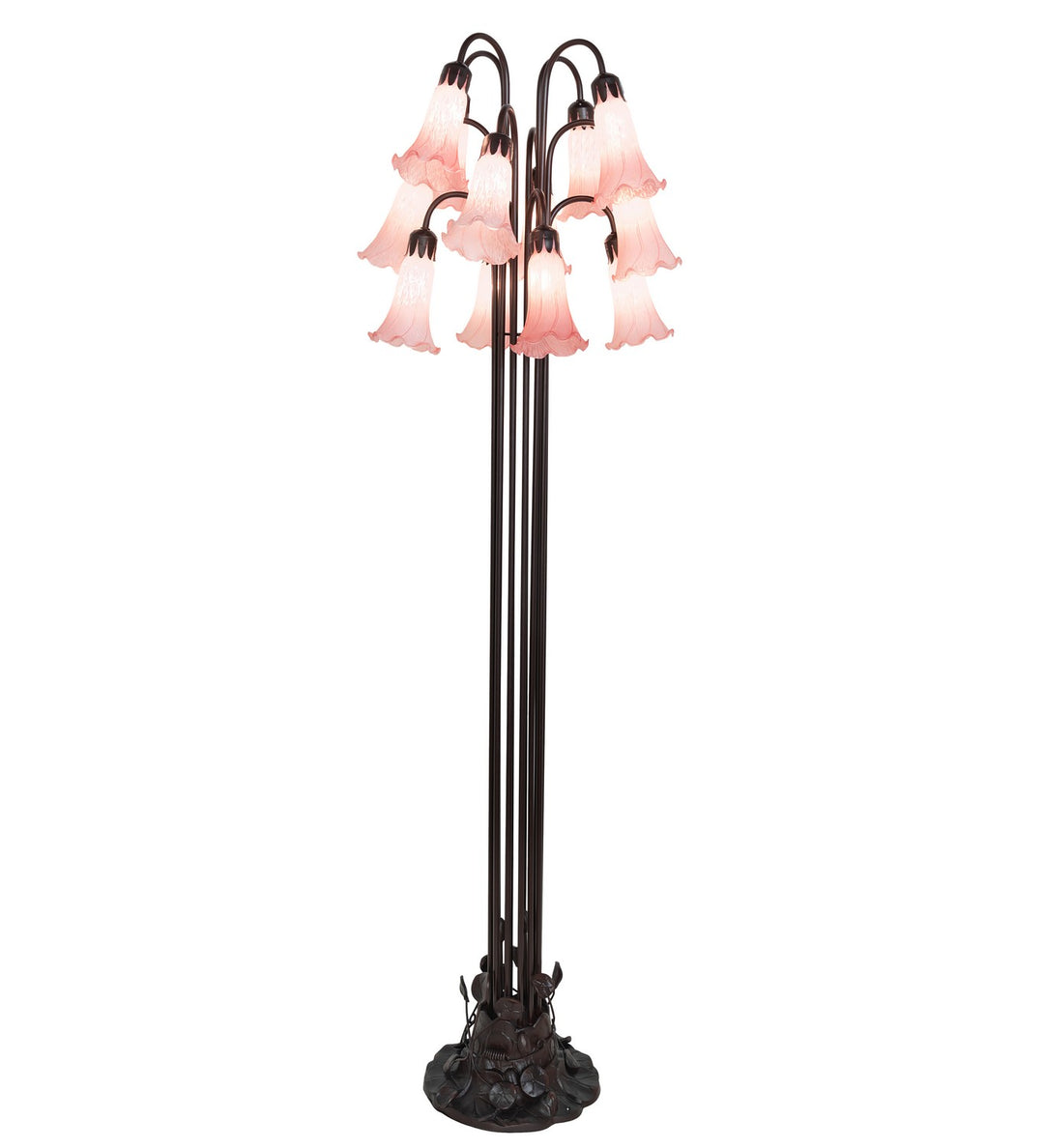 Meyda Tiffany Lighting 15870 Pink 12 Light Floor Lamp Lamp Bronze / Dark