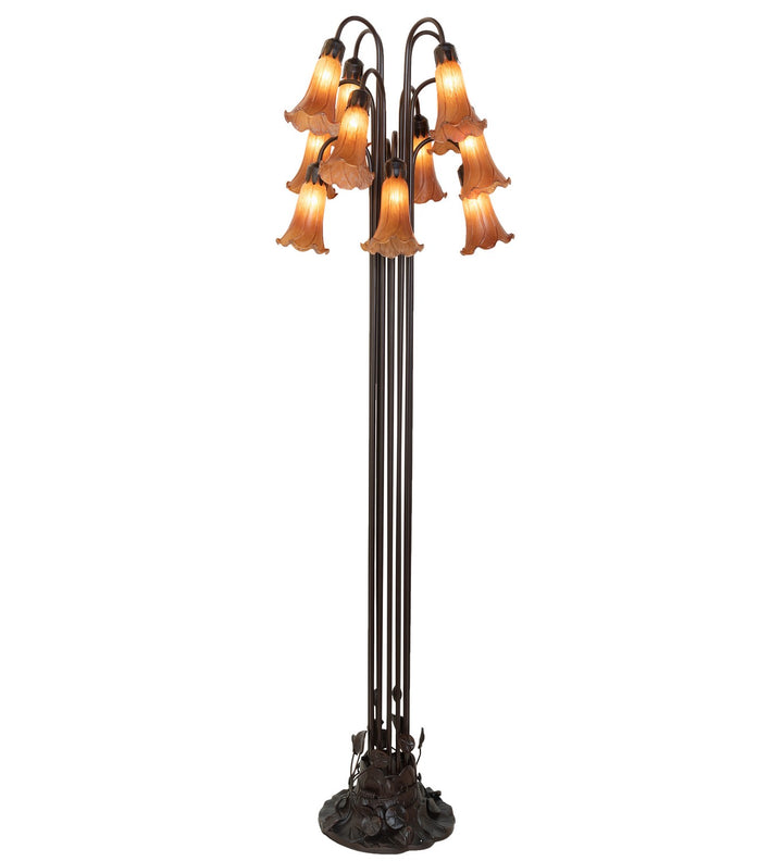 Meyda Tiffany Lighting 15874 Amber 12 Light Floor Lamp Lamp Bronze / Dark