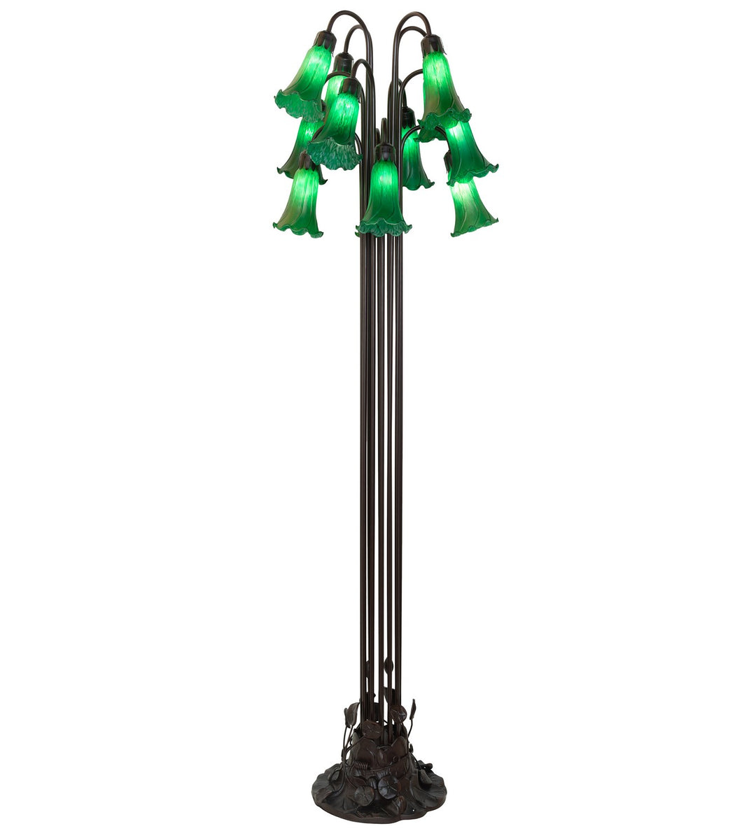 Meyda Tiffany Lighting 15881 Green 12 Light Floor Lamp Lamp Bronze / Dark