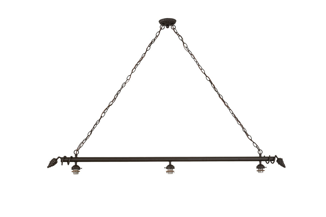 Meyda Tiffany Lighting 162668  Three Light Island Pendant Hardware Utility Light Bronze / Dark