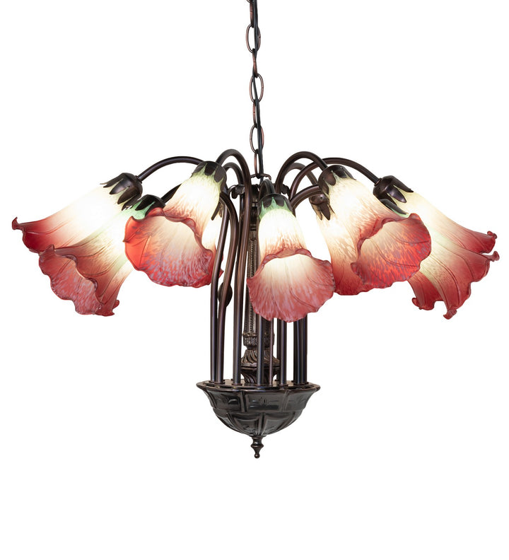 Meyda Tiffany Seafoam/Cranberry 185083 Chandelier Light - Mahogany Bronze