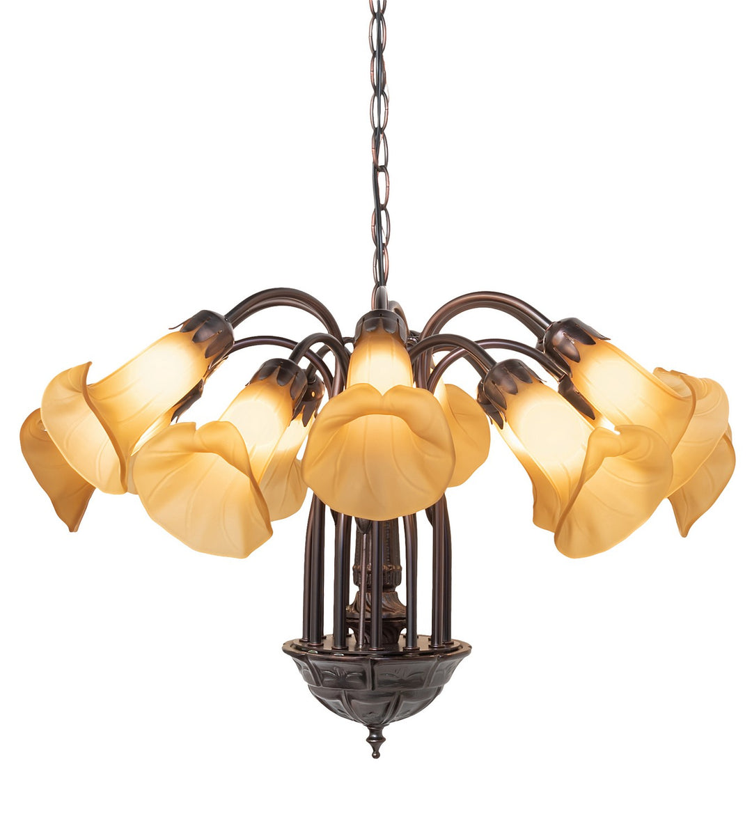 Meyda Tiffany Amber 251602 Chandelier Light - Mahogany Bronze