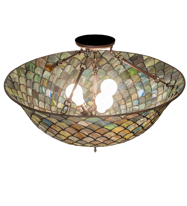 Meyda Tiffany Tiffany Fishscale 256191 Ceiling Light - Mahogany Bronze