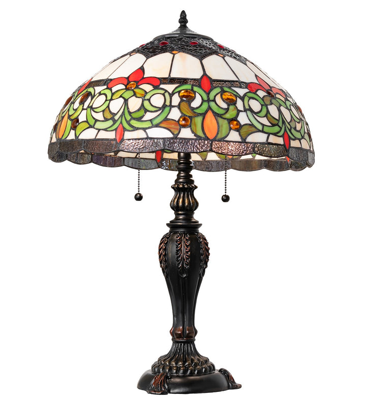 Meyda Tiffany Lighting 256646 Creole Two Light Table Lamp Lamp Bronze / Dark