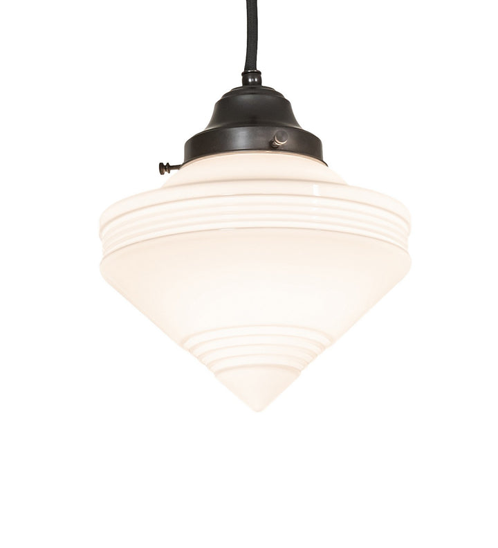 Meyda Tiffany Revival Schoolhouse 257313 Pendant Light - Craftsman Brown