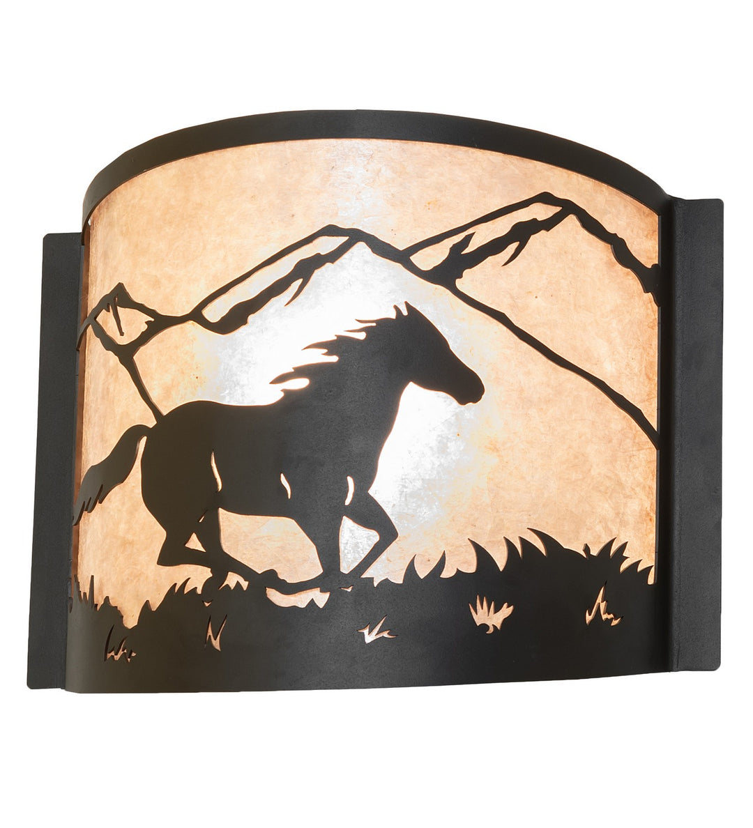 Meyda Tiffany Running Horses 259844 Wall Light - Wrought Iron