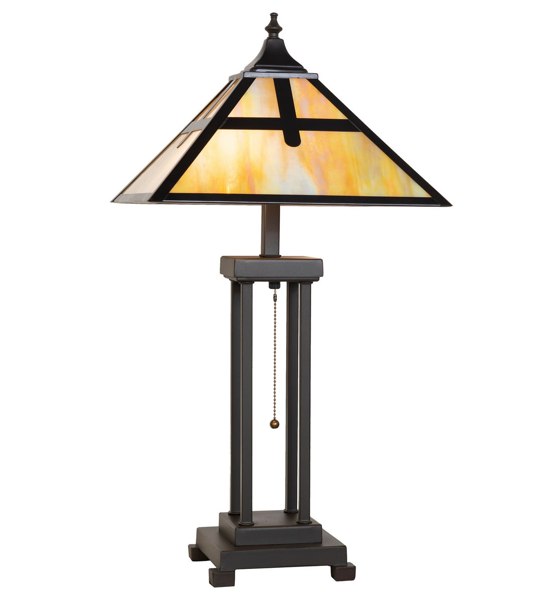 Meyda Tiffany Lighting 262041 Cross Mission Two Light Table Lamp Lamp Bronze / Dark