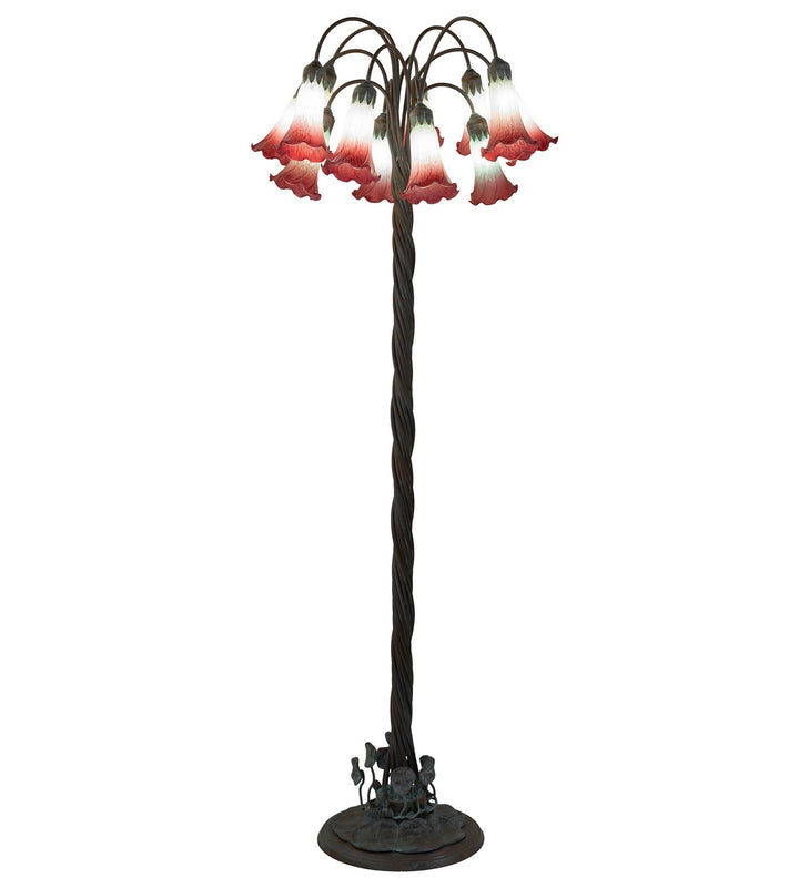 Meyda Tiffany Lighting 262109 Pink/White 12 Light Floor Lamp Lamp Bronze / Dark