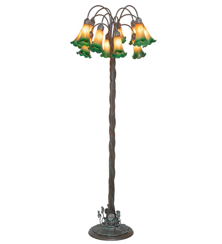 Meyda Tiffany Lighting 262111 Amber/Green 12 Light Floor Lamp Lamp Bronze / Dark