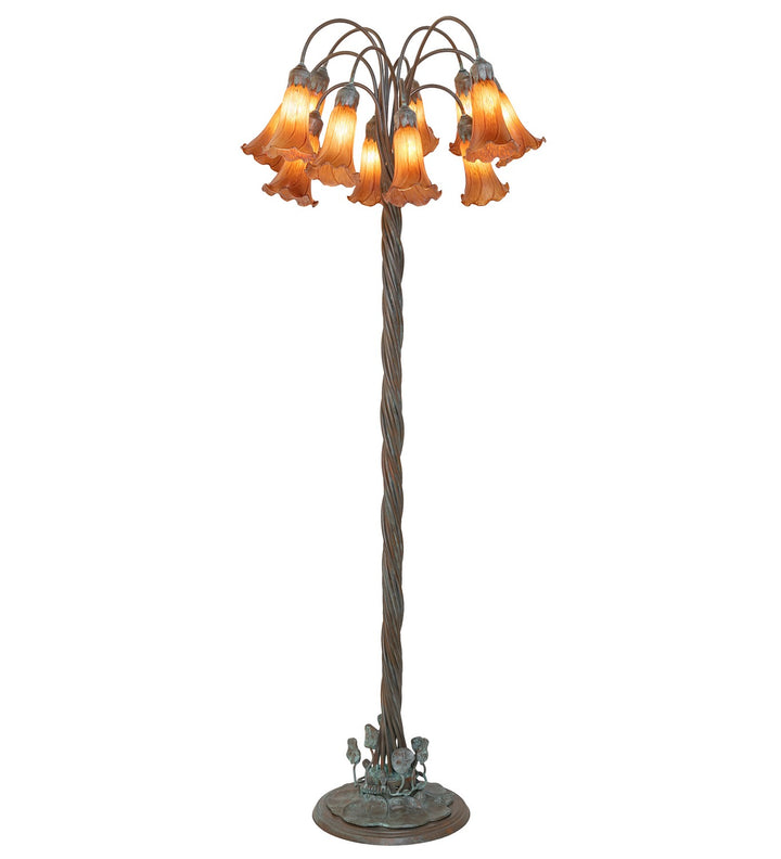 Meyda Tiffany Lighting 262114 Amber 12 Light Floor Lamp Lamp Bronze / Dark