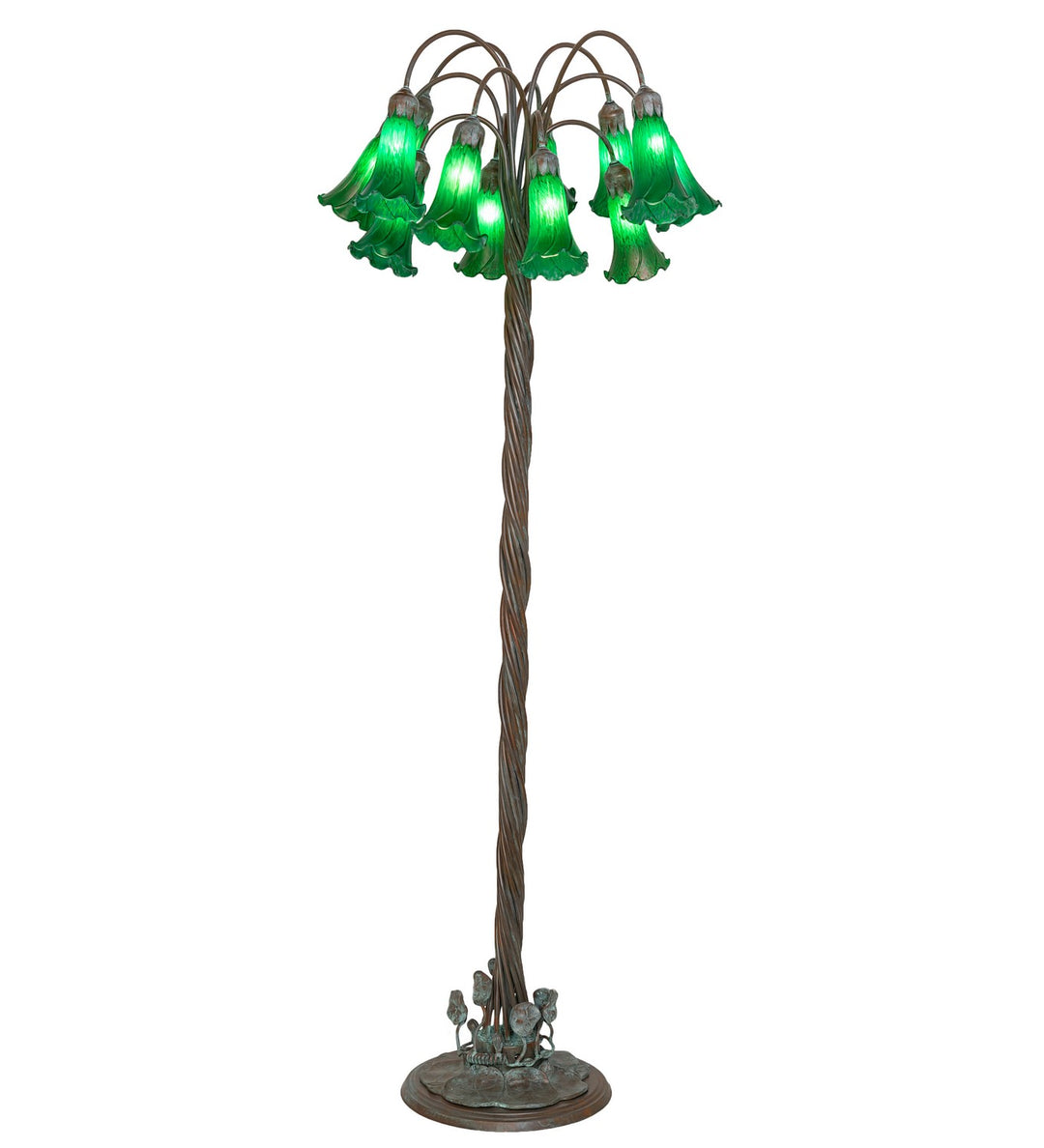 Meyda Tiffany Lighting 262115 Green 12 Light Floor Lamp Lamp Bronze / Dark