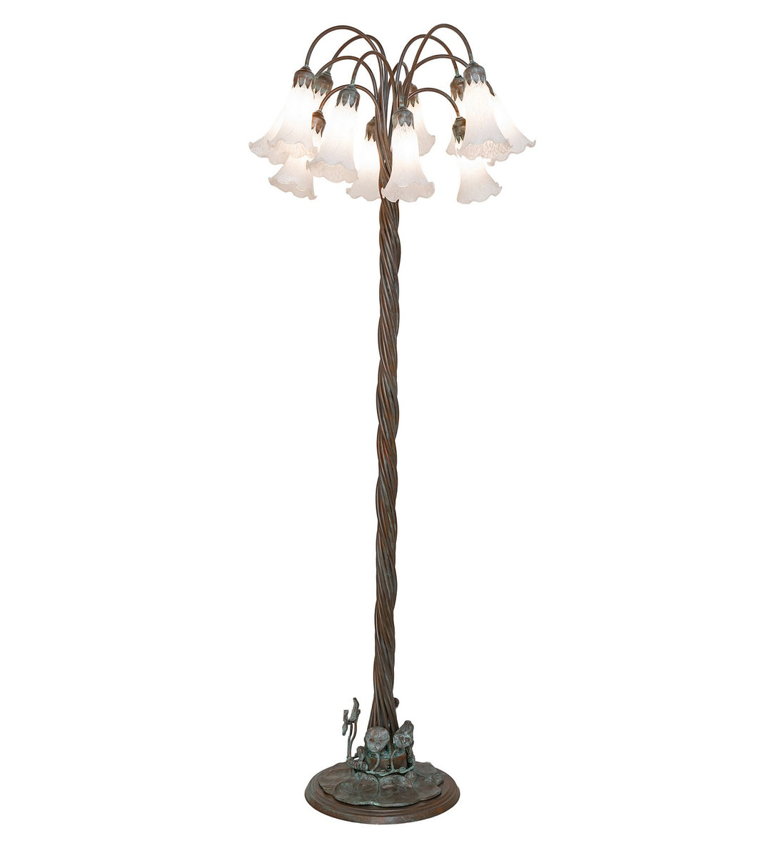 Meyda Tiffany Lighting 262116 White 12 Light Floor Lamp Lamp Bronze / Dark