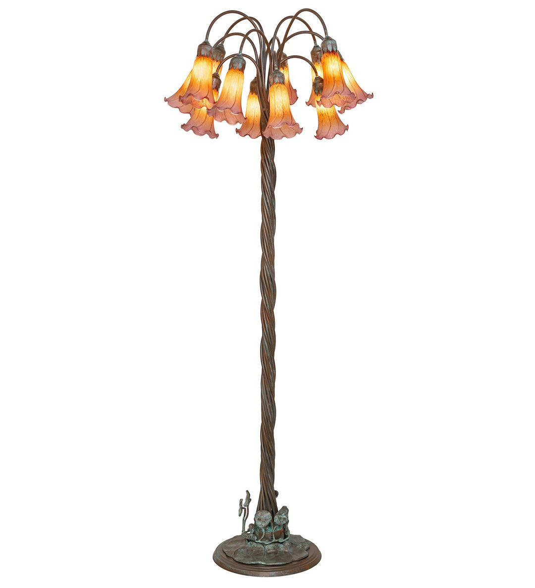 Meyda Tiffany Lighting 262118 Amber/Purple 12 Light Floor Lamp Lamp Bronze / Dark