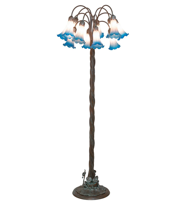 Meyda Tiffany Lighting 262119 Pink/Blue 12 Light Floor Lamp Lamp Bronze / Dark