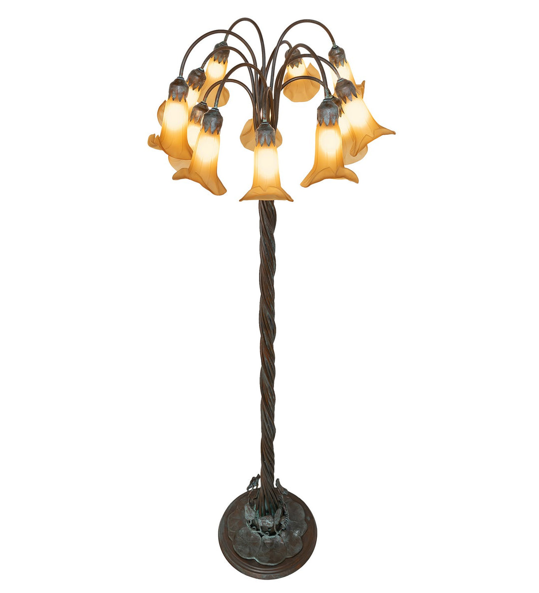 Meyda Tiffany Lighting 262122 Amber 12 Light Floor Lamp Lamp Bronze / Dark