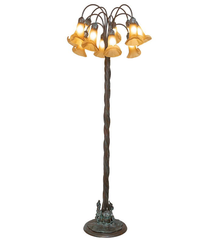 Meyda Tiffany Lighting 262122 Amber 12 Light Floor Lamp Lamp Bronze / Dark