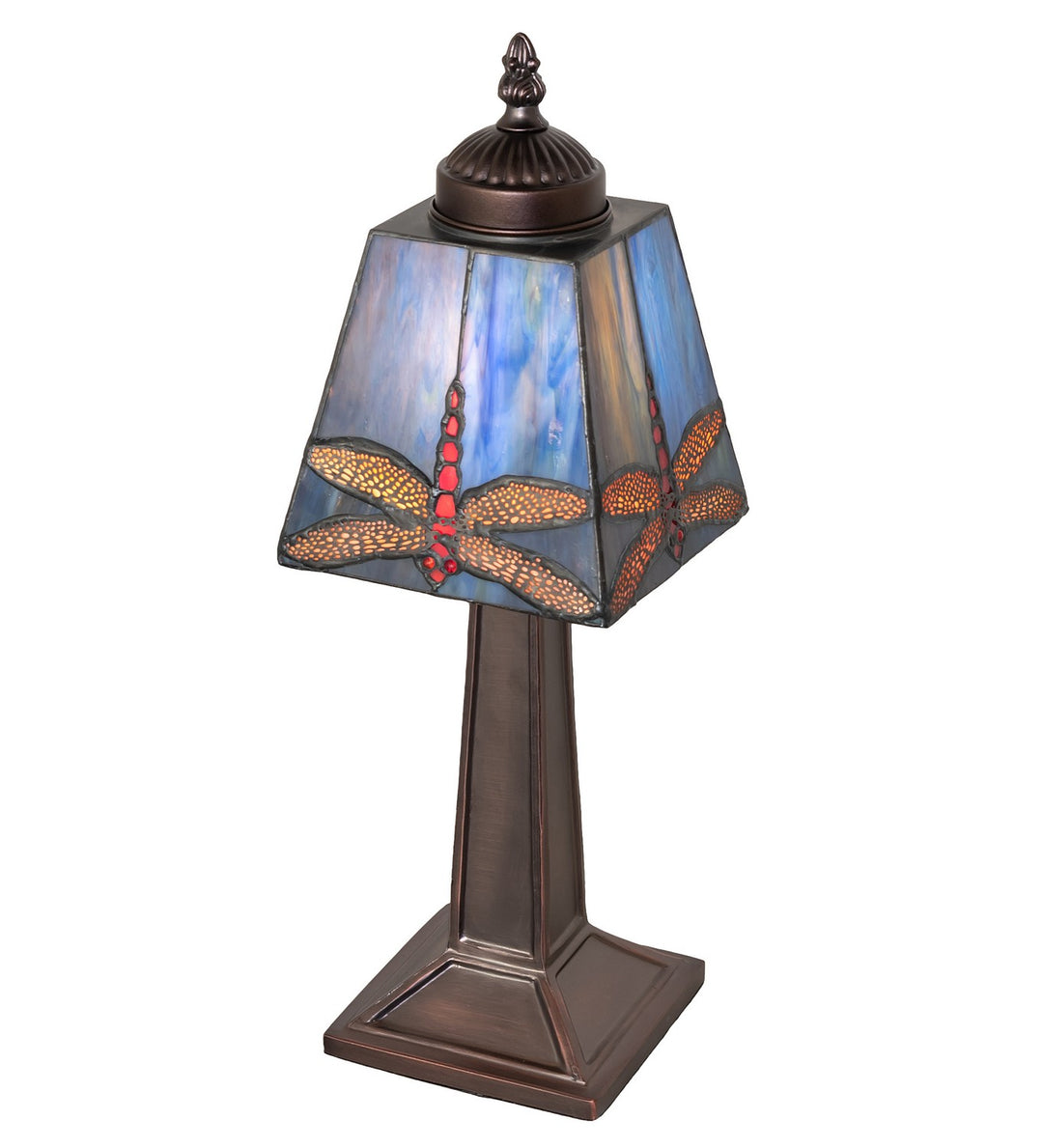 Meyda Tiffany Lighting 262778 Dragonfly One Light Mini Lamp Lamp Bronze / Dark