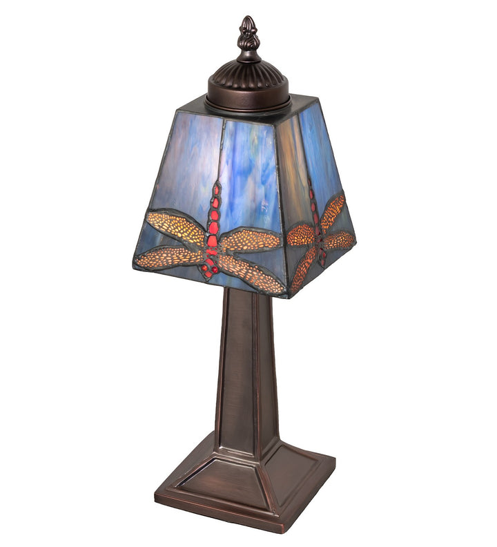 Meyda Tiffany Lighting 262778 Dragonfly One Light Mini Lamp Lamp Bronze / Dark