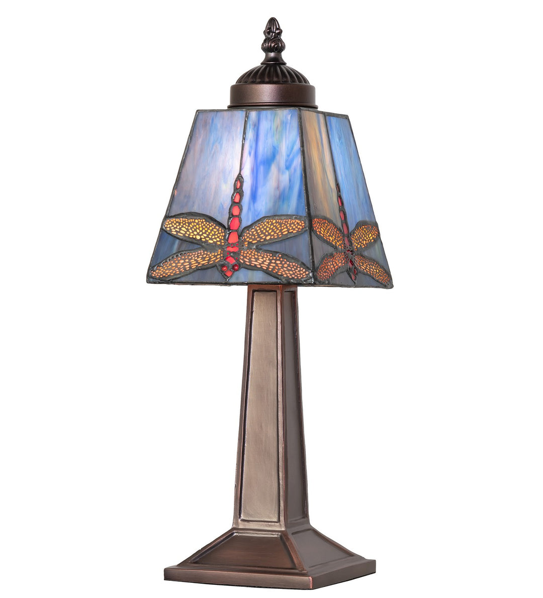 Meyda Tiffany Lighting 262778 Dragonfly One Light Mini Lamp Lamp Bronze / Dark