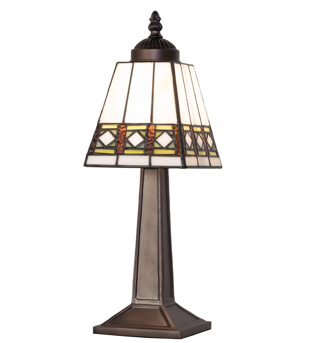 Meyda Tiffany Lighting 262809 Diamond Band Mission One Light Mini Lamp Lamp Bronze / Dark