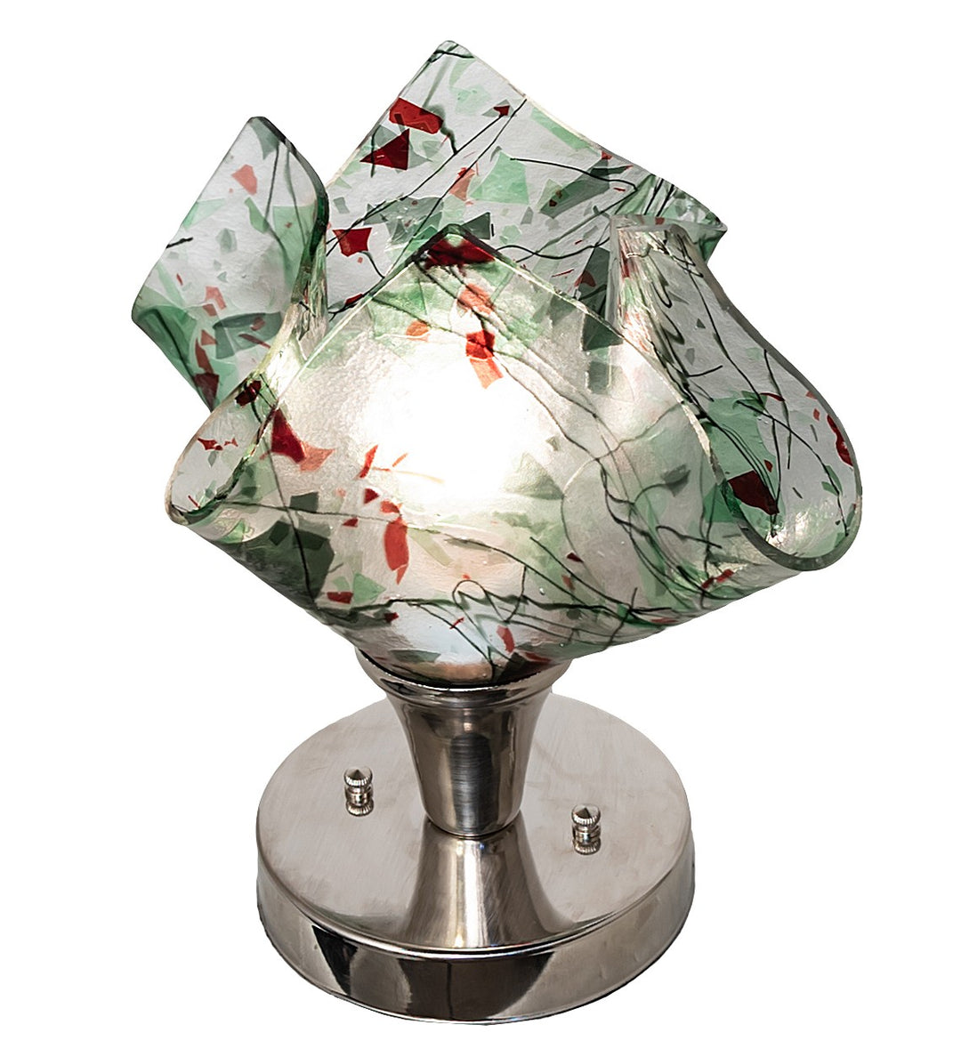 Meyda Tiffany Lighting 262876 Tossed Salad One Light Accent Lamp Lamp Pewter, Nickel, Silver