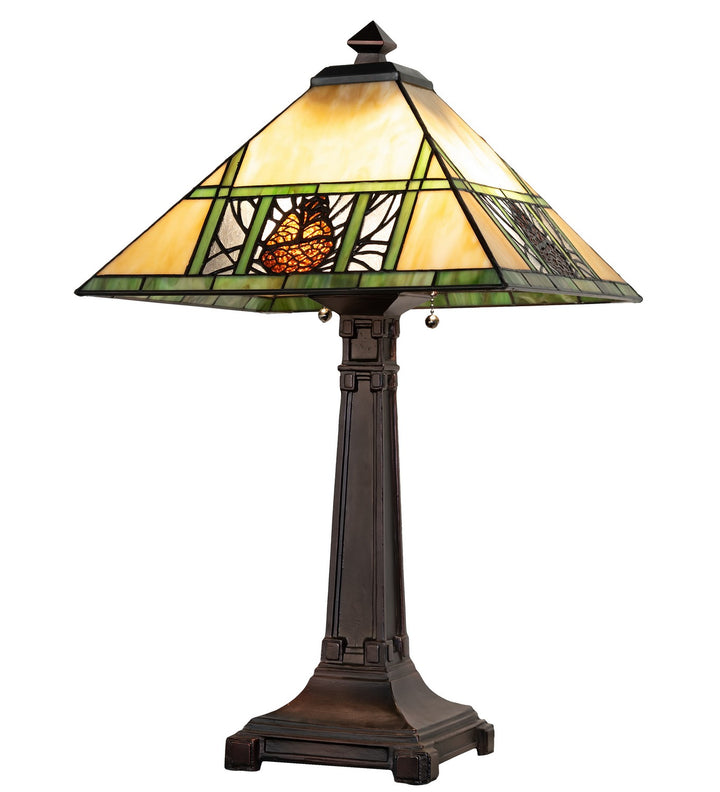 Meyda Tiffany Lighting 263185 Pinecone Ridge Two Light Table Lamp Lamp Bronze / Dark