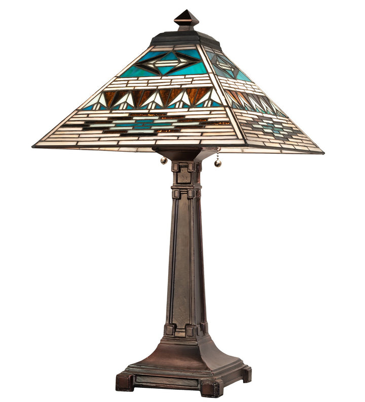 Meyda Tiffany Lighting 263186 Valencia Mission Two Light Table Lamp Lamp Bronze / Dark