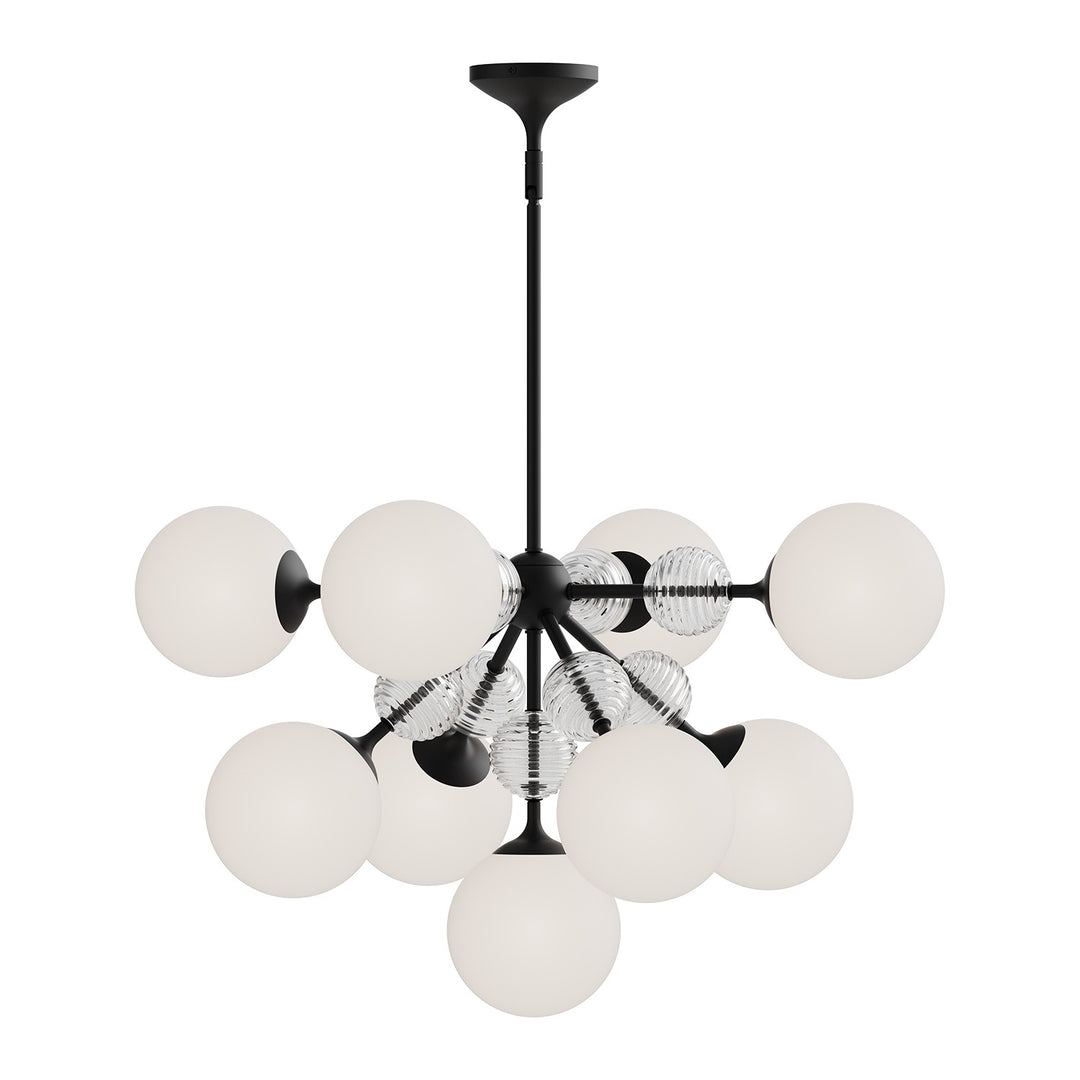 Alora Mood celia CH415331MBOP Chandelier Light - Matte Black/Opal Glass