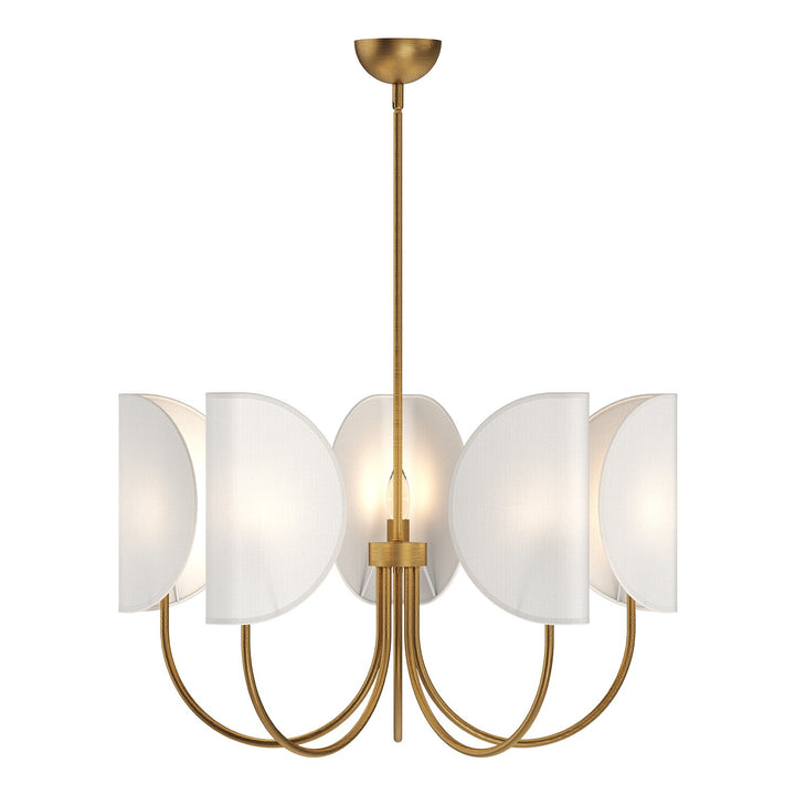 Alora Mood seno CH450732AGCW Chandelier Light - Aged Gold/White Cotton Fabric