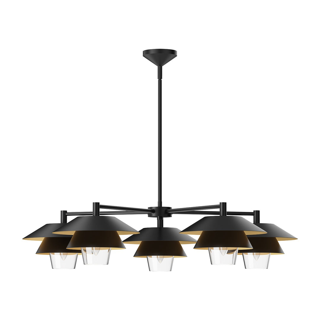 Alora Mood tetsu CH475138MBCL Chandelier Light - Matte Black/Clear Glass