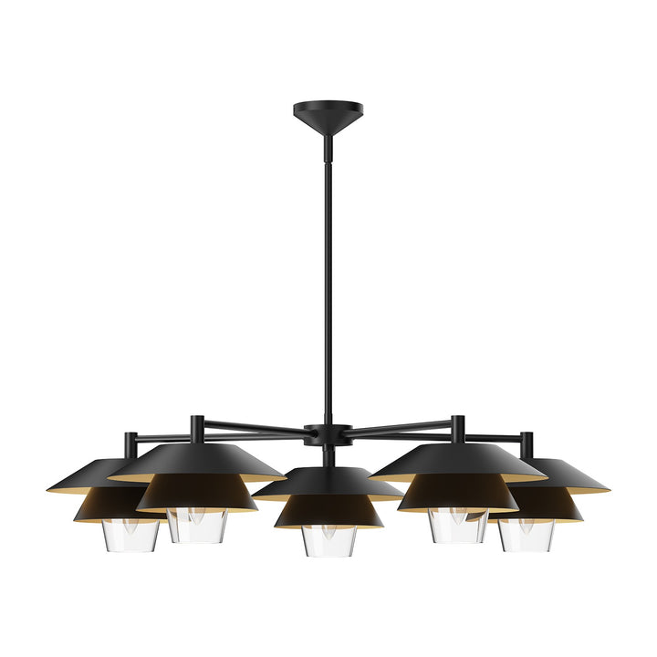 Alora Mood tetsu CH475138MBCL Chandelier Light - Matte Black/Clear Glass