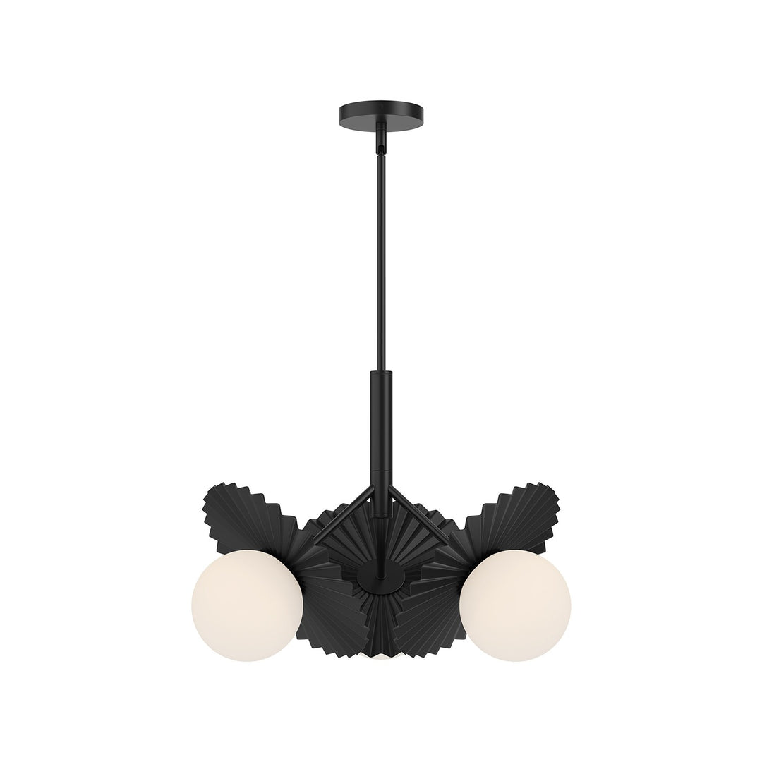 Alora Mood plume CH501322MBOP Chandelier Light - Matte Black/Opal Glass