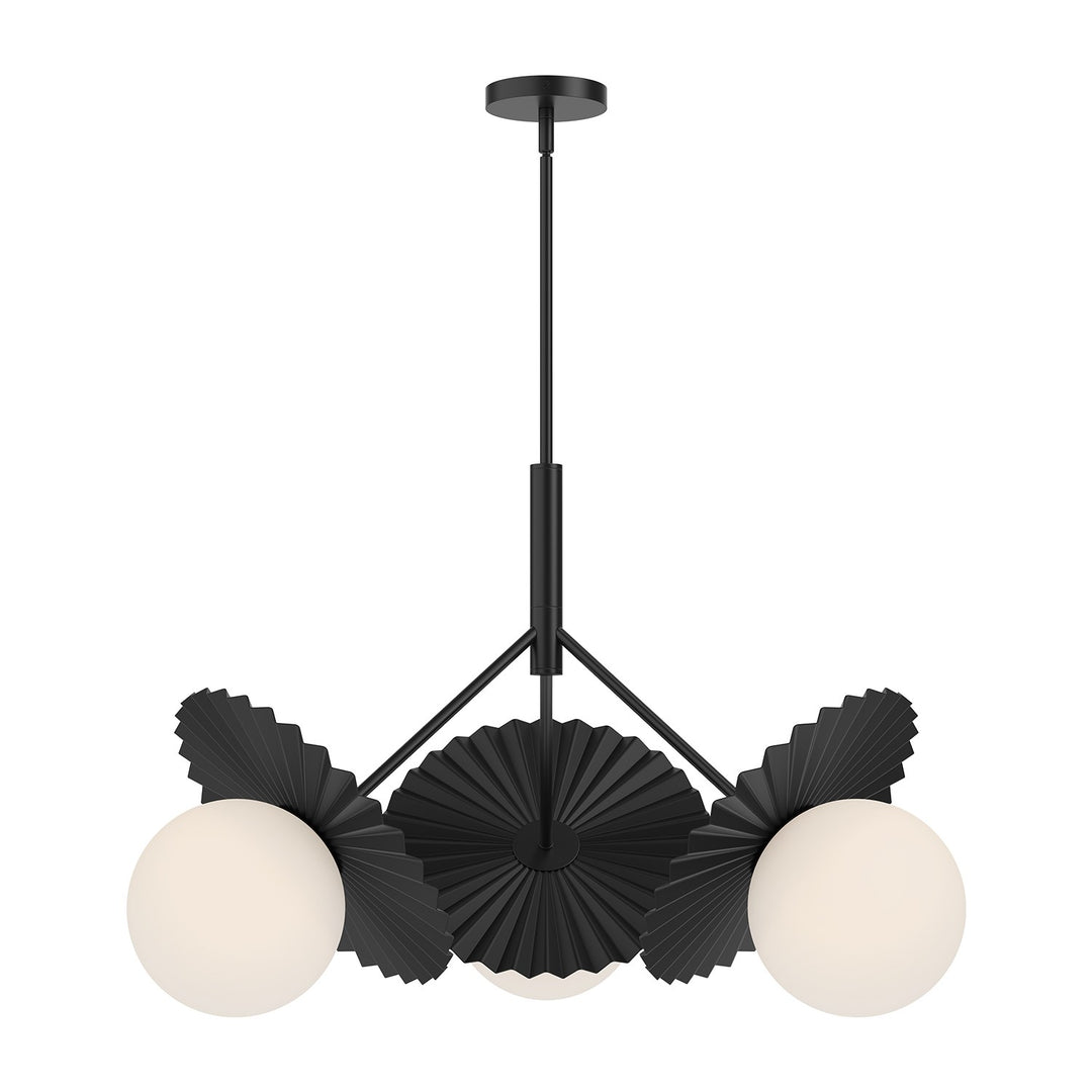 Alora Mood plume CH501334MBOP Chandelier Light - Matte Black/Opal Glass